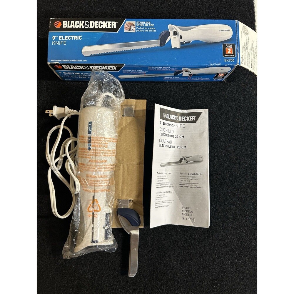 Black & Decker 9" Electric Knife (EK700) Corded Slice Right Complete B5